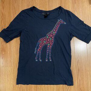 Marc Jacobs Navy Giraffe Graphic Shirt